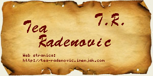 Tea Radenović vizit kartica